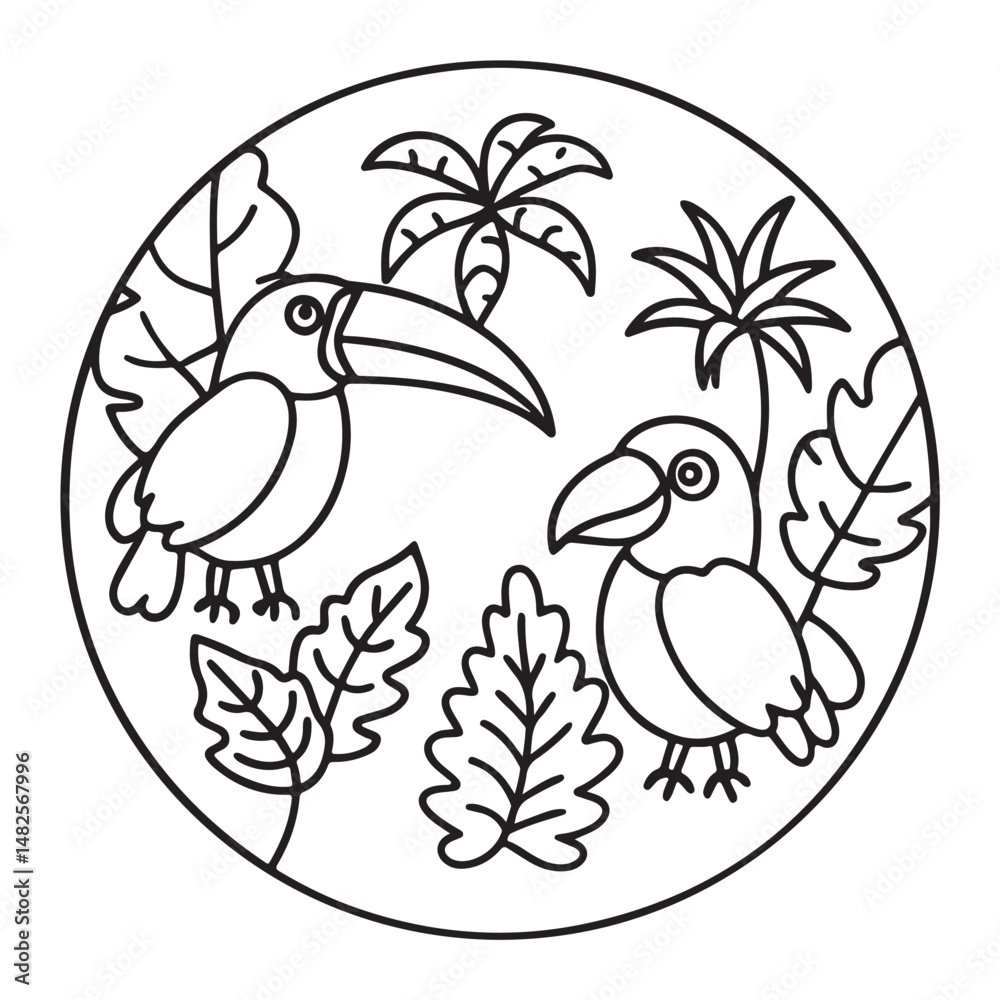 Obraz premium anti stress mandala coloring page, bold and easy mandala coloring page, mandala coloring page, line art, black and white illustration
