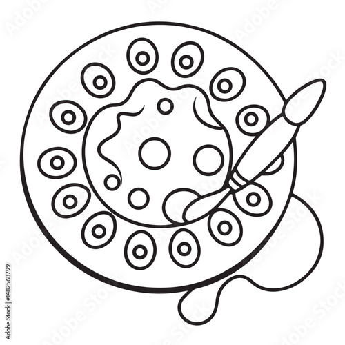 anti stress mandala coloring page, bold and easy mandala coloring page, mandala coloring page, line art, black and white illustration