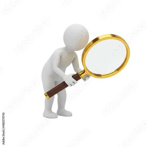 Person Magnifying Glass Search Find Examine Investigate Research