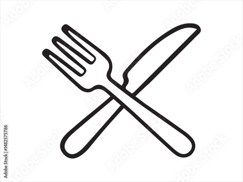 crossed fork and knife icon representing dining or mealtime