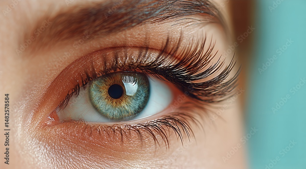 Obraz premium Captivating Close-Up of an Eye Showcasing Vivid Colors and Intricate Details in Natural Light