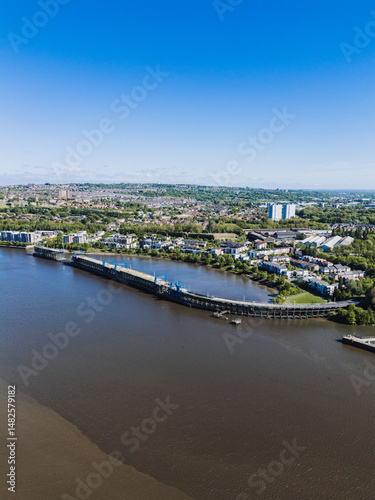 Wallpaper Mural Dunston Gateshead UK: 15th May 2025: Dunston Staiths drone pov on a sunny day on the River Tyne. Restored landmark ready to open to public Torontodigital.ca