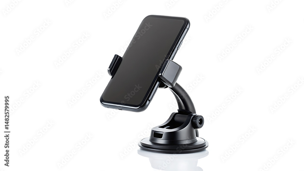 Naklejka premium Adjustable Car Phone Mount Sleek Design, Secure Grip, Hands-Free Viewing