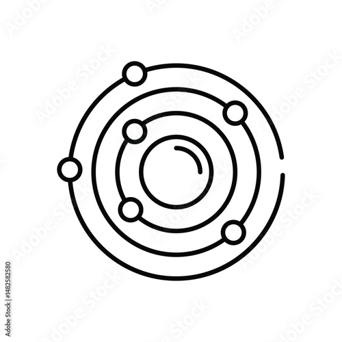 Solar System vector icon stock illustration