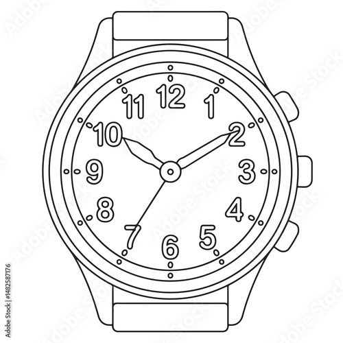 Analog Clock Minimal Line Art