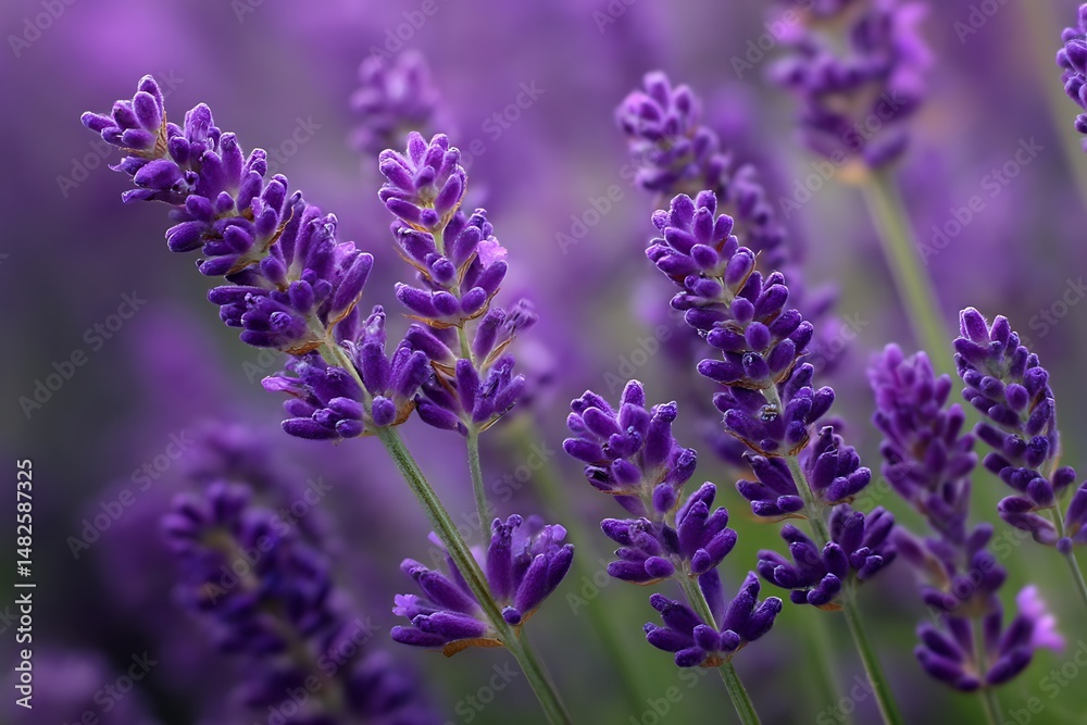 Fototapeta premium Lavender flowers in purple close up soft focus style 
