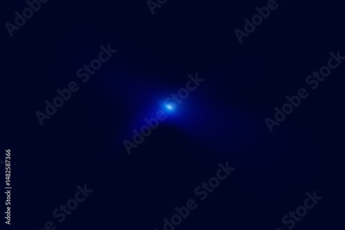 Blue light beam on dark background. Abstract blue glow. Modern era technology background concept.