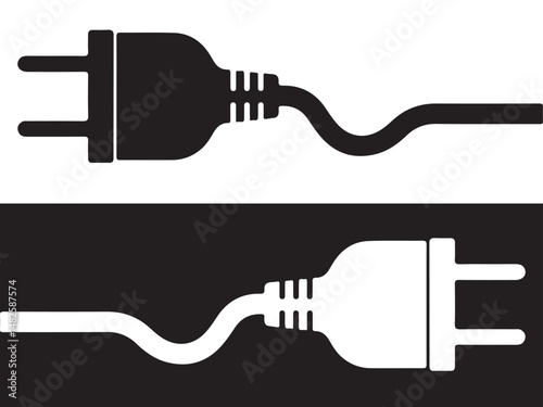 connected plug icon for power supply or electronic devices