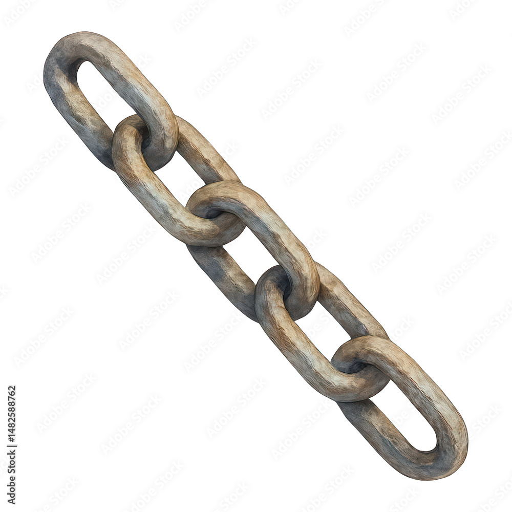 Fototapeta premium PNG Rustic chain watercolor illustration.