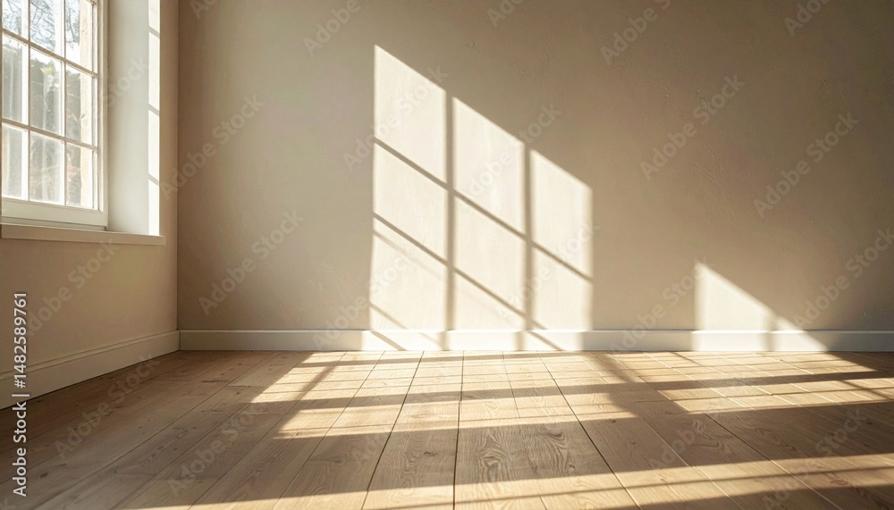 Obraz premium Sunlight Casting Shadows In A Simple Room