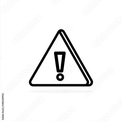 Simplified caution sign illustration conveying warning or hazard on white