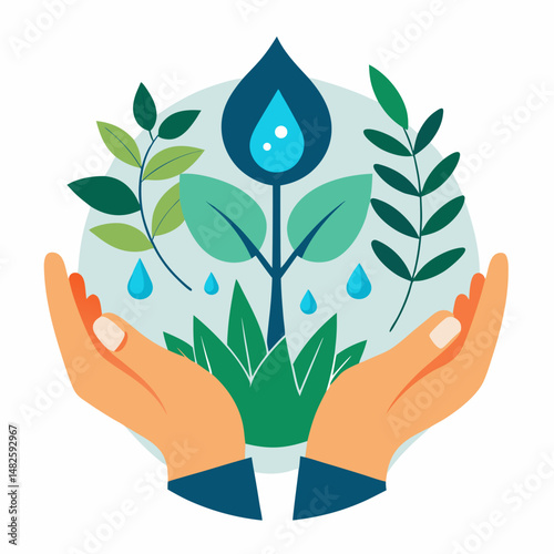 Caring hands nurture nature's bounty, symbolizing environmental stewardship and conservation efforts