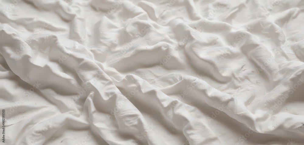 Fototapeta premium Wrinkled white cotton; aged, ethereal feel Ideal seamless background , seamless, antique