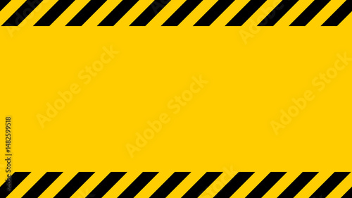 Yellow and black diagonal stripes. Industrial warning background, warn caution, construction