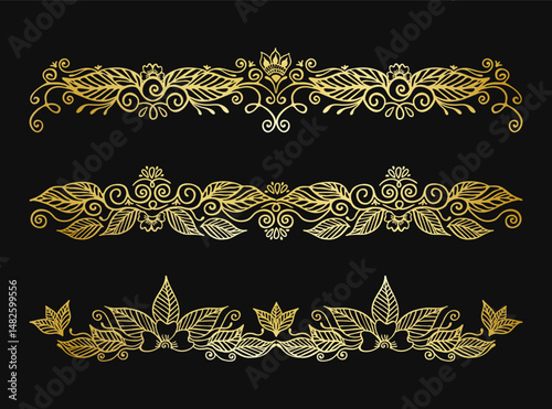Floral Mehandi Borders Vector Collection