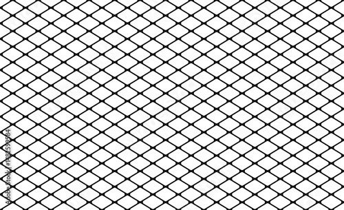 Black wire mesh fence on a white background