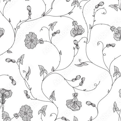 seamless lace floral ornament, vector illustration
