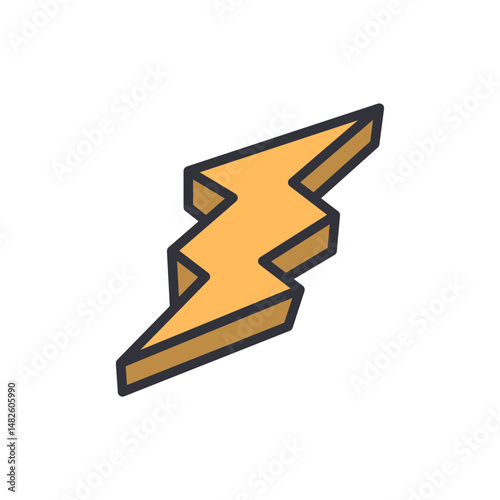 Abstract Electric Bolt Design For Energy Concepts And High Voltage Power