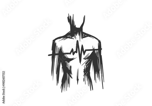 Anxiety hand drawn sketch vector illustration