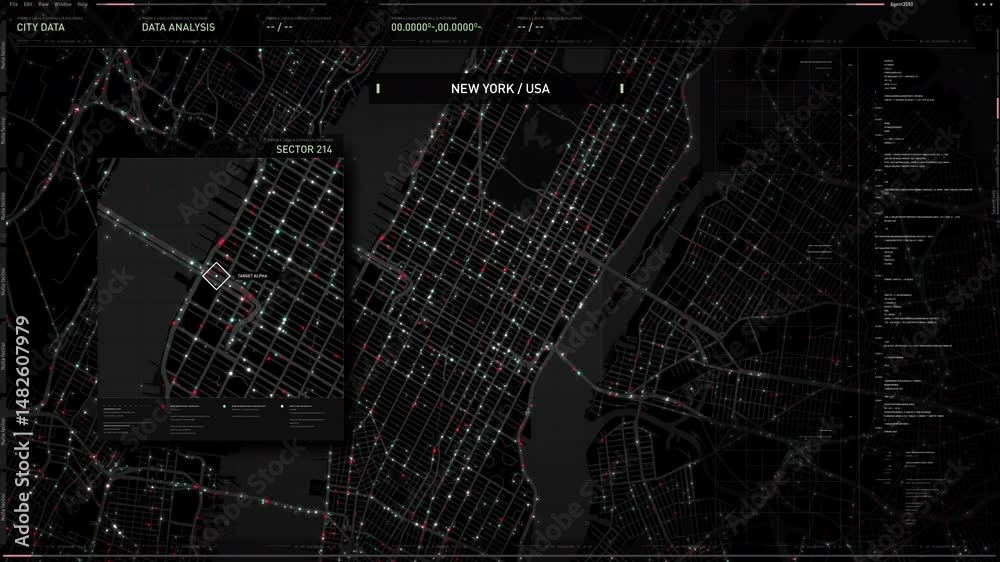 High Tech Spy Map Interface Tracking Location Of Secret Mission Target ...
