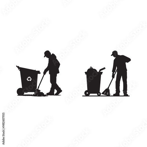garbage man cleaning in the city