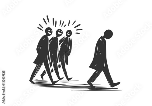 Anxiety hand drawn sketch vector illustration