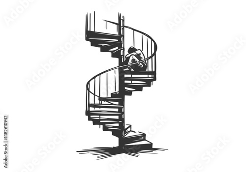 Anxiety hand drawn sketch vector illustration