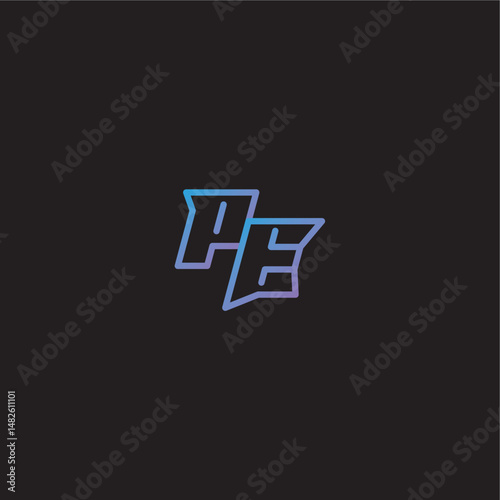 monogram logo design amazing esport style PE dinamyc line gaming concept letter