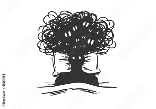 Anxiety hand drawn sketch vector illustration