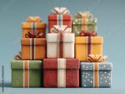 A stack of wrapped presents representing charitable giving strategies and the joy of giving back to the community