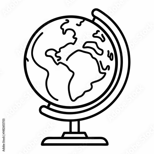 globe on black background