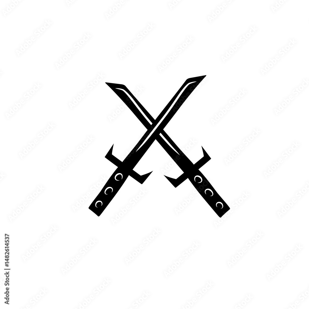 Obraz premium crossed swords logo icon