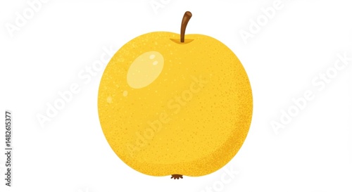 Vibrant Yellow Apple Isolated on White Background
