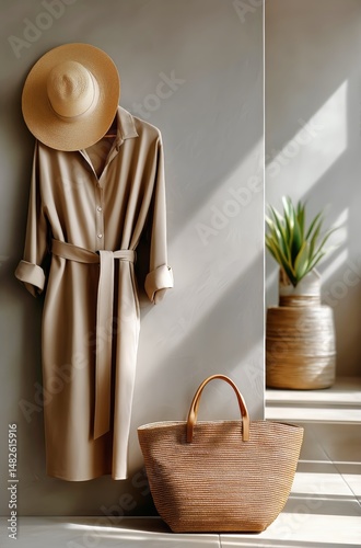 Fashionable Outfit Display in a Trendy Interior Setting With Natural Light