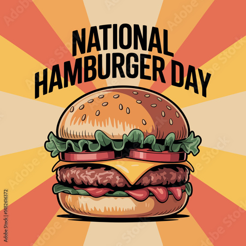 National Hamburger Day Tasty Burger Celebration Graphic