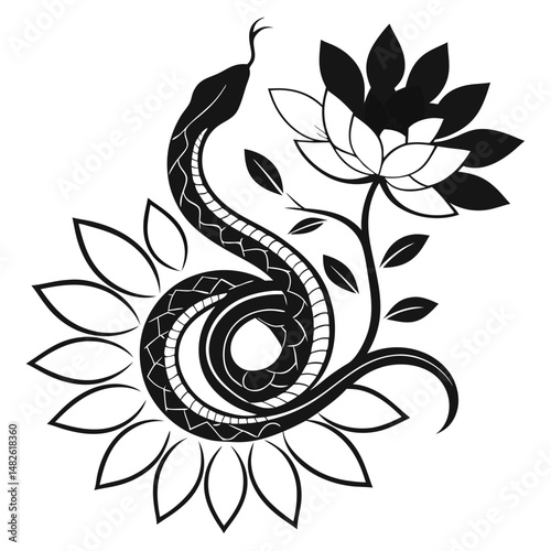 a-gorgeous-black-silhouette-vector-of-a-snake-curl.eps