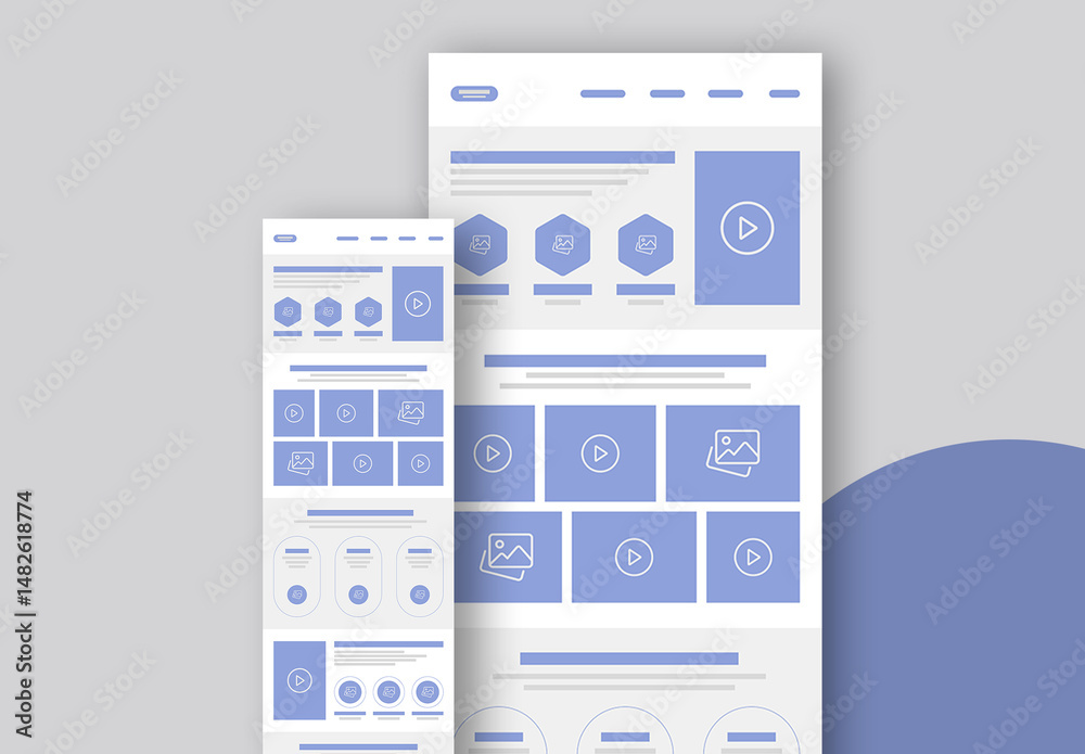 Wireframe Template Layout Stock Template | Adobe Stock