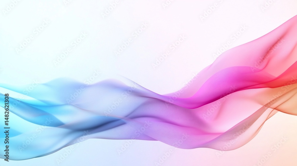 Naklejka premium Abstract colorful flowing smoke with gradients and light backdrop