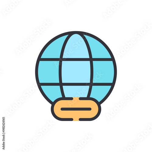 Stylized Globe Icon Representing Connectivity And Global Communication