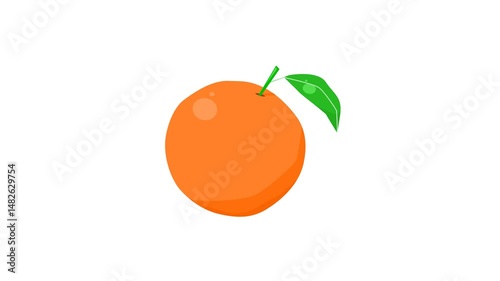 Orange fruit. orange fruit logo. flat design. simple design. fruit theme. Orange flavor. simple animation, motion graphics.