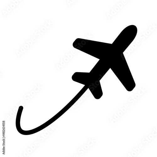Plane icon. Plane takeoff logo