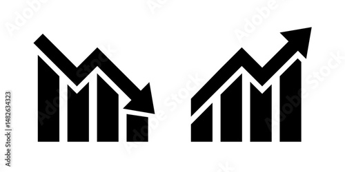 statistics icon. growth and decline