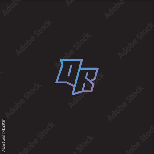 monogram logo design amazing esport style QR dinamyc line gaming concept letter