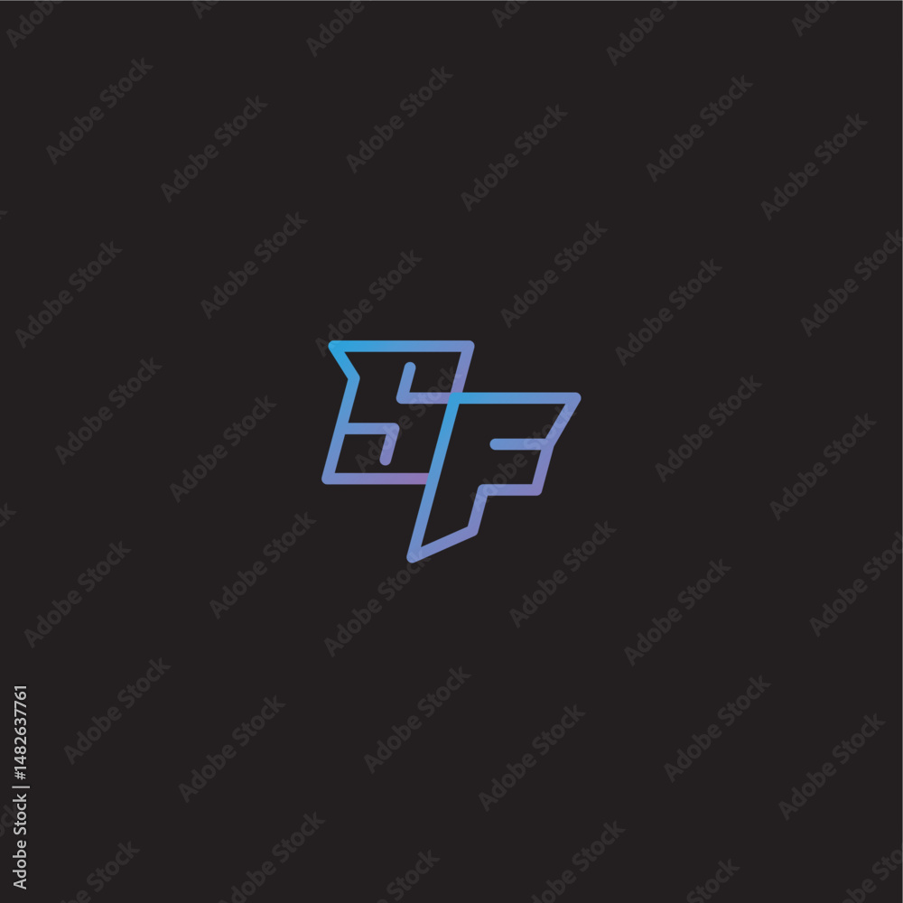 Fototapeta premium monogram logo design amazing esport style SF dinamyc line gaming concept letter