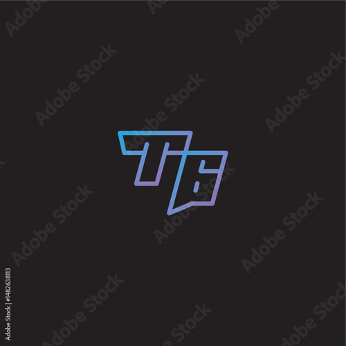 monogram logo design amazing esport style TG dinamyc line gaming concept letter