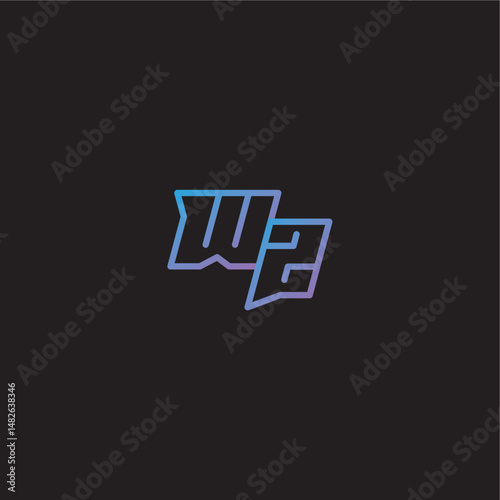WZ letter amazing esport style dinamyc line gaming concept monogram logo design