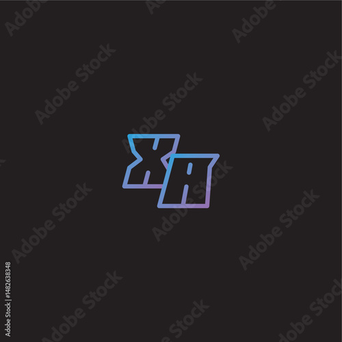 XA letter amazing esport style dinamyc line gaming concept monogram logo design