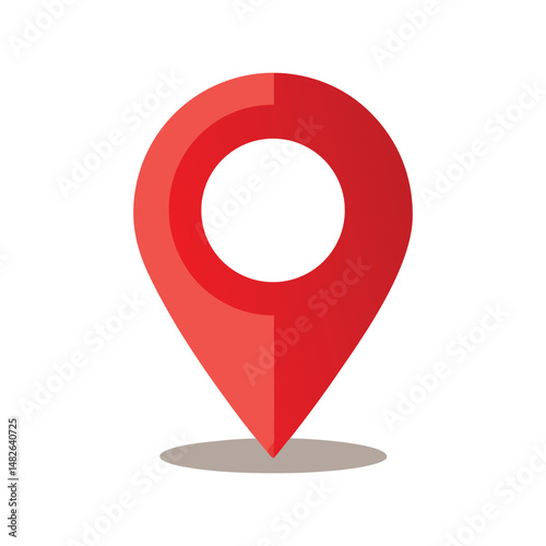 Red map pointer vector illustration. Location navigation symbol, GPS direction marker, travel map pinpoint icon.