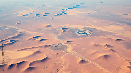 abstract landscape of the deserts of Africa from the air emulating the shapes and colors of scenery after the bomb, Genre: Abstract Naturalism, from the abstract to the figurative
