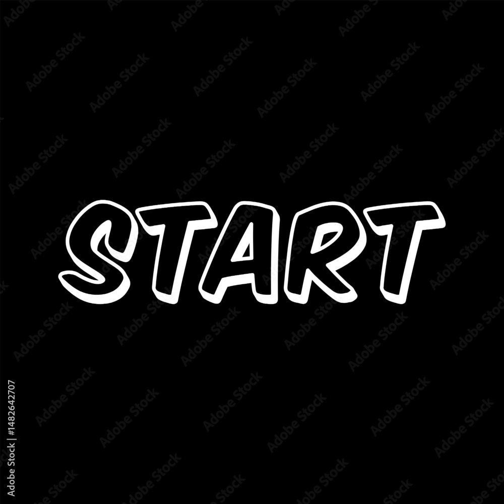 Obraz premium Vector text illustration for Start.